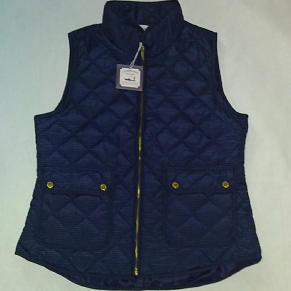 NWT Cambridge Quilted Polka-dot Puffer Vest - Picture 2 of 8
